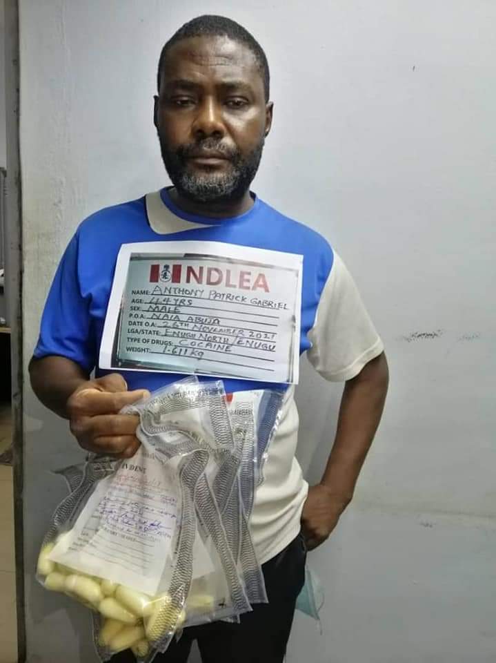 NDLEA arrest man after excreting 96 pellets of cocaine at Abuja airport 