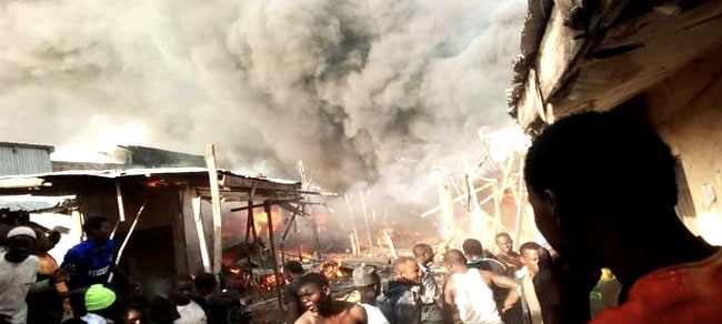 Gov. Buni to provide succor as fire guts shops, goods in Nguru popular  market (Photos)