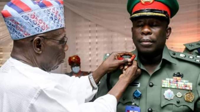 Obasanjo decorates son promoted to Brig. General (Photos)