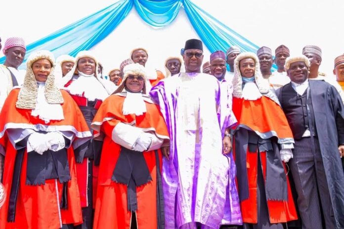 Gov. Sani Bello lauds immediate past CJ, Justice Lami Bawa, as she bows out (Photos)