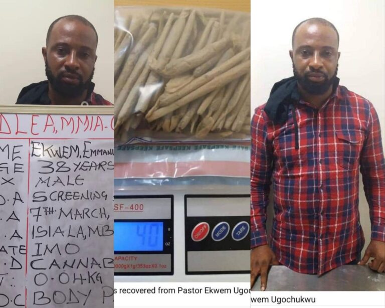 NDLEA operatives intercept church general overseer with 54 sticks of drugs 