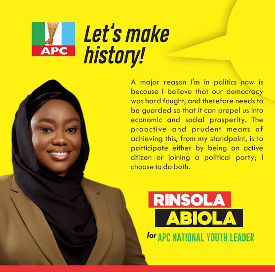 APC Convention: Group endorses Honourable Rinsola Abiola as youth leader