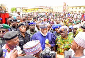 Gov. Ganduje lauds NEMA for support, distribution of relief materials to 100 victims of disasters (Photos)