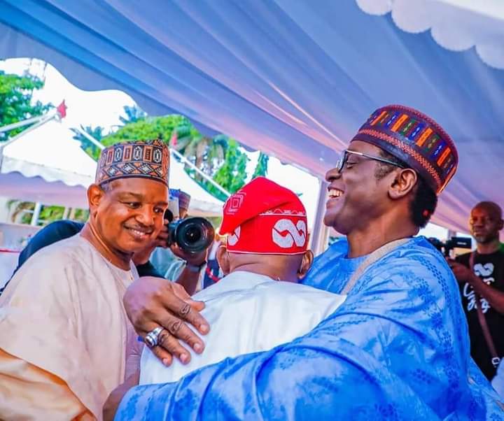 Buni in embrace with Tinubu at the Bourdillon (Photos)