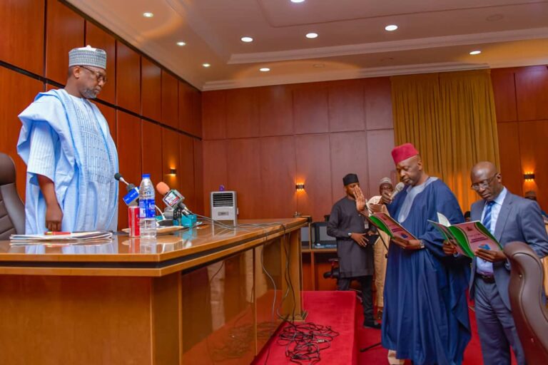 Gov. Sani Bello swears in new commissioner