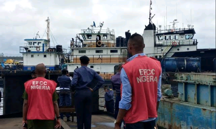 Navy hands over 5 illicit bunkering suspects, diesel vessel to EFCC