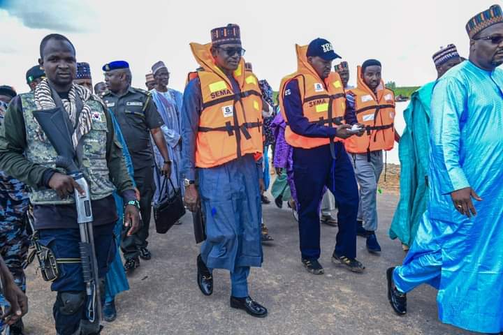 Gov. Buni inspects flood-devastated communities (Photos)