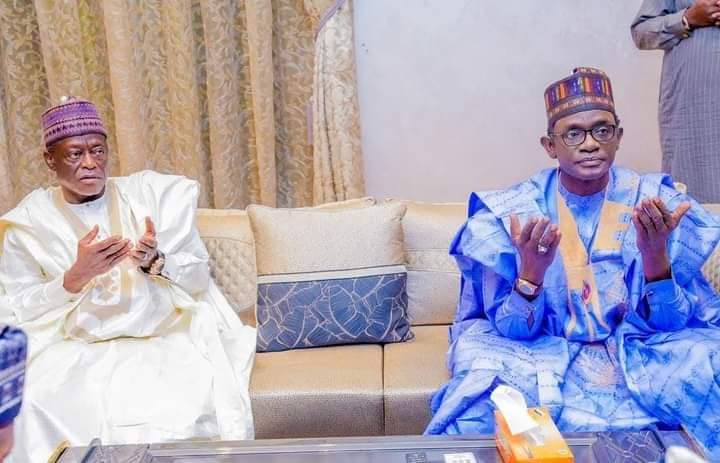 Gov. Buni condoles with Katsina business mogul, Dahiru Mangal, over brother’s death