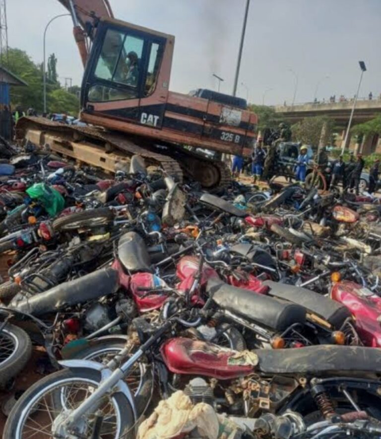 FCTA crushes 240 motorcycles seized from errant riders