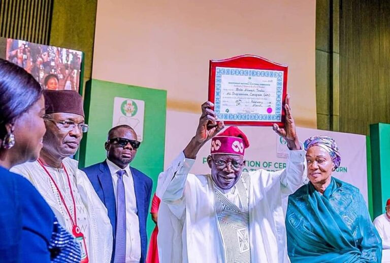 2023 Election: President-elect, Tinubu, vice, Shettima, receive certificates of return