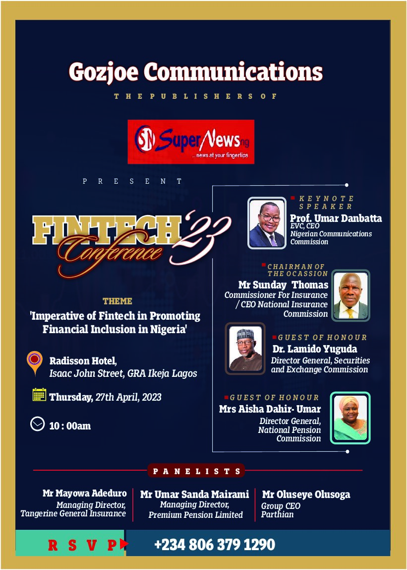 NCC, NAICOM, SEC, PenCom to feature in SUPERNEWS Conference on financial inclusion through Fintech