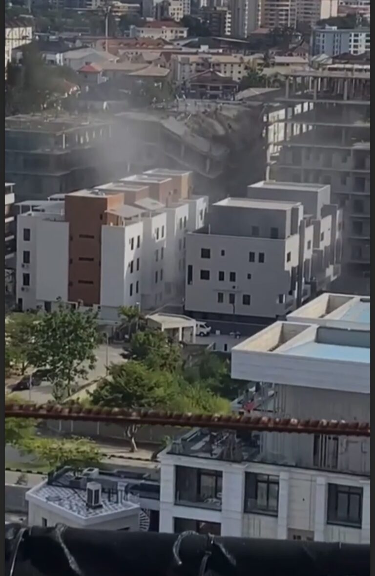 Scores escape death as building under construction collapses in Lagos (Video)