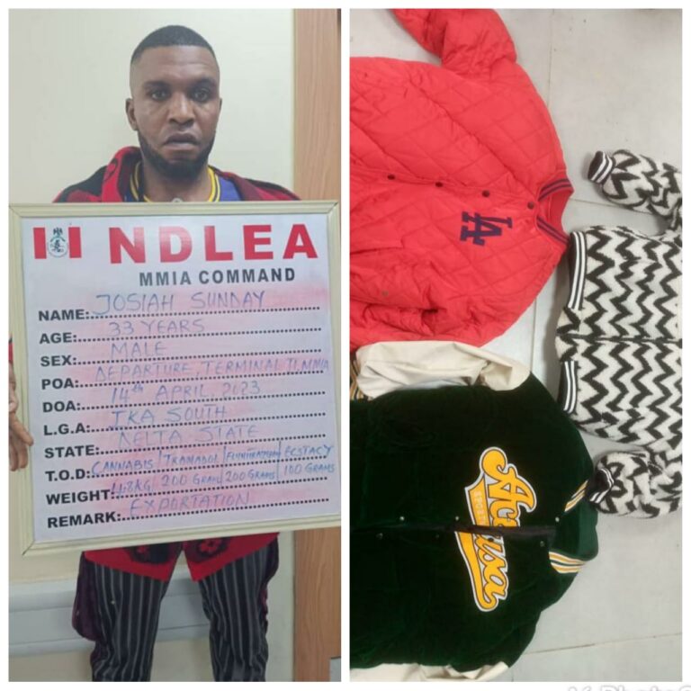 NDLEA operatives recover drugs concealed in winter jackets at Lagos airport