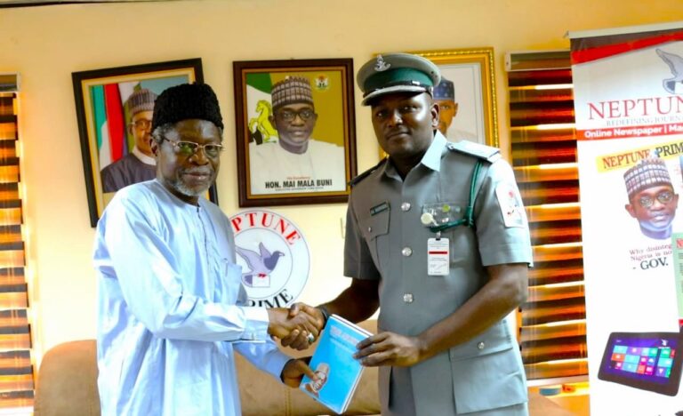 Nigeria Customs spokesman, CSC Maiwada, visits Neptune Prime to seek media collaboration