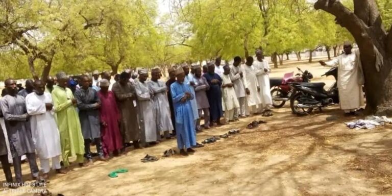 Zamfara civil servants pray at eid ground over unpaid salaries