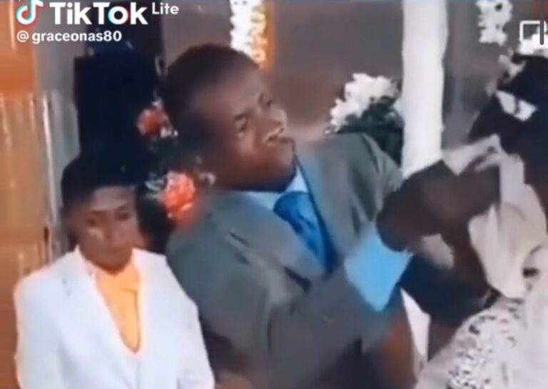 Nigerian father sparks controversy as he wipes off daughter’s makeup on her wedding day (Video)