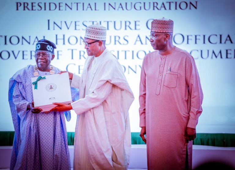 Buhari confers country’s highest honours on Tinubu, Shettima (Photos)