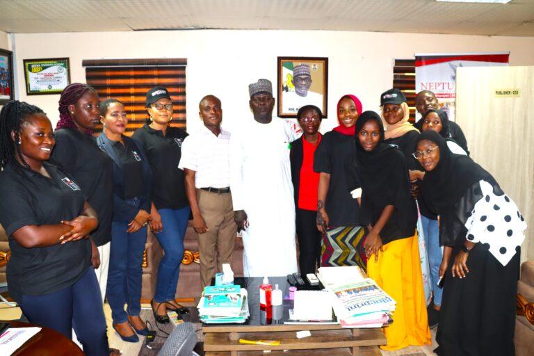 Malam Yusuf Isa of Yobe TV interacts with Neptune Prime staff on journalism standards