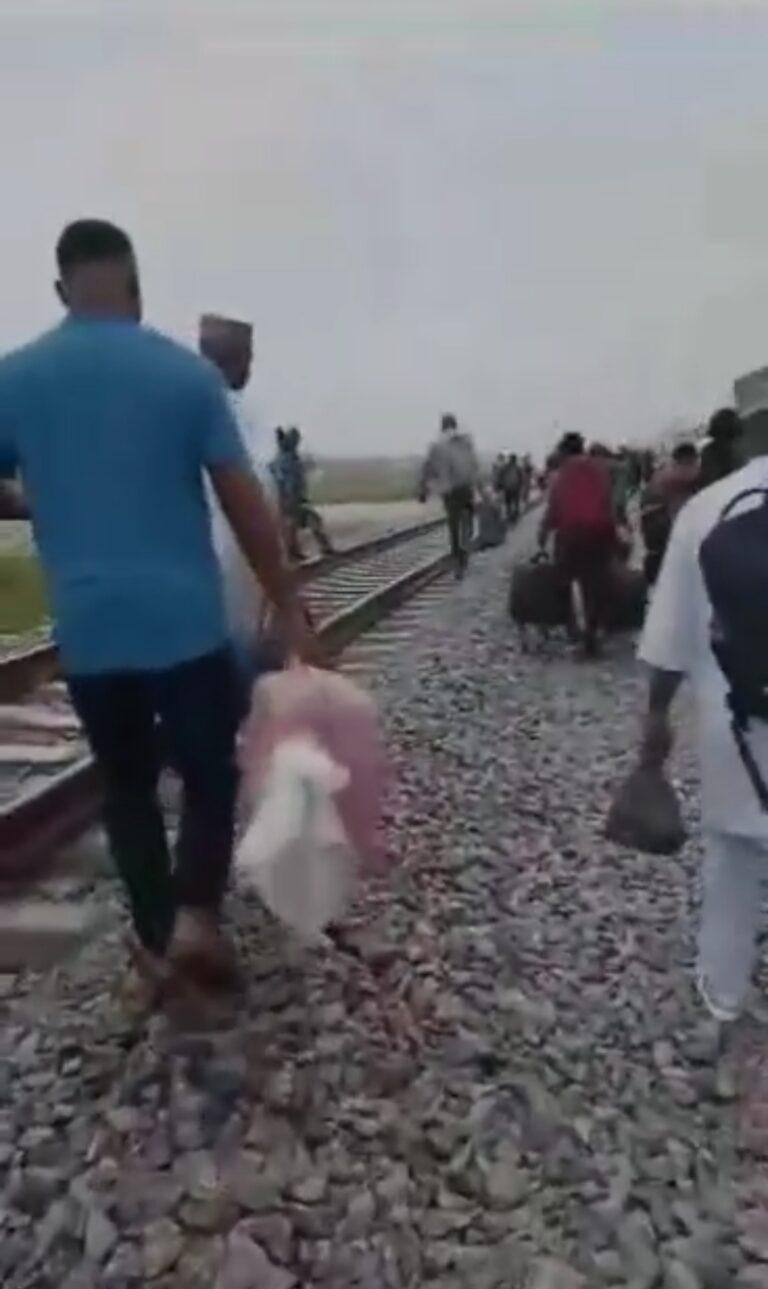 Passengers trek as Abuja-Kaduna train misses track (Video)