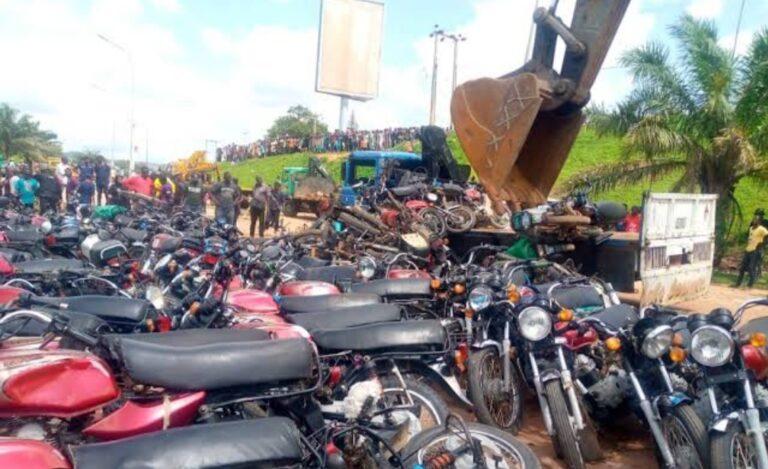 FCTA in Abuja impounds, crushes 400 commercial motorcycles