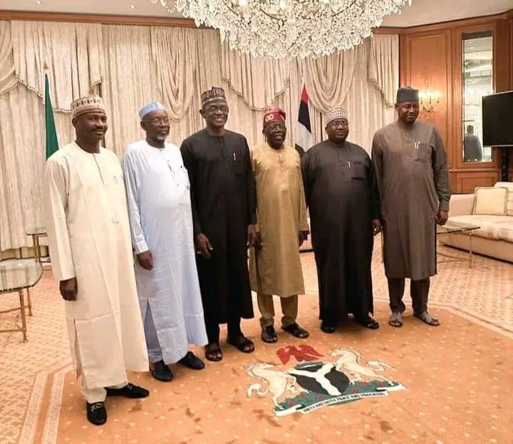 President Tinubu meets Govs. Buni, Radda, 3 others in Abuja