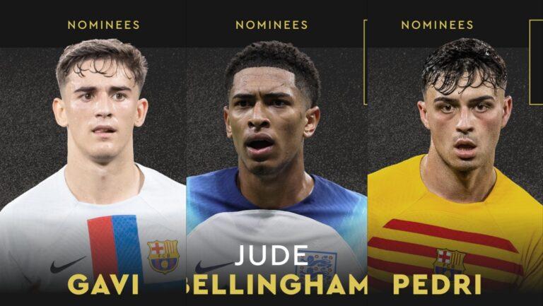 Jude Bellingham, Gavi for 2023 Ballon d’Or Kopa trophy