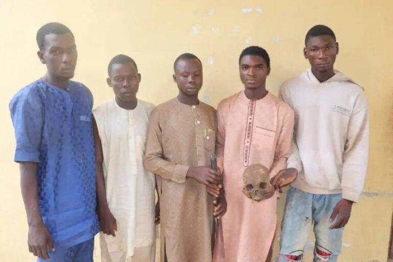 Police bust money ritual scheme, arrest five individuals with human skull