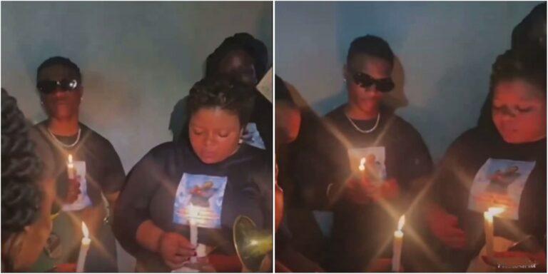 Wizkid joins siblings to honour late mother at candlelight session