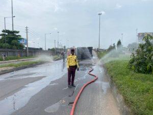 Driver arrested in Lagos as emergency responders rapidly contain fuel tanker spill