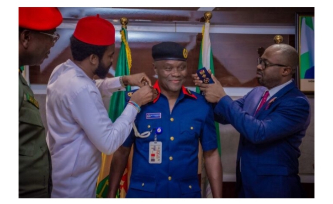 10 years after 'Oga At The Top', Shem Obafiaye gets NSCDC deputy CG promotion (Video)