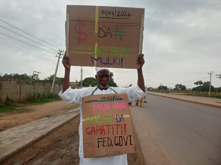 Lone protester hit the streets of Kano (Pictures)