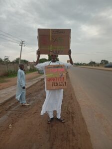 Lone protester hit the streets of Kano (Pictures)