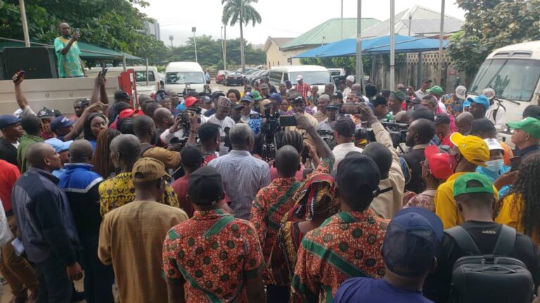 PHOTOS: Workers stage procession as police question Ajaero over alleged terrorism financing