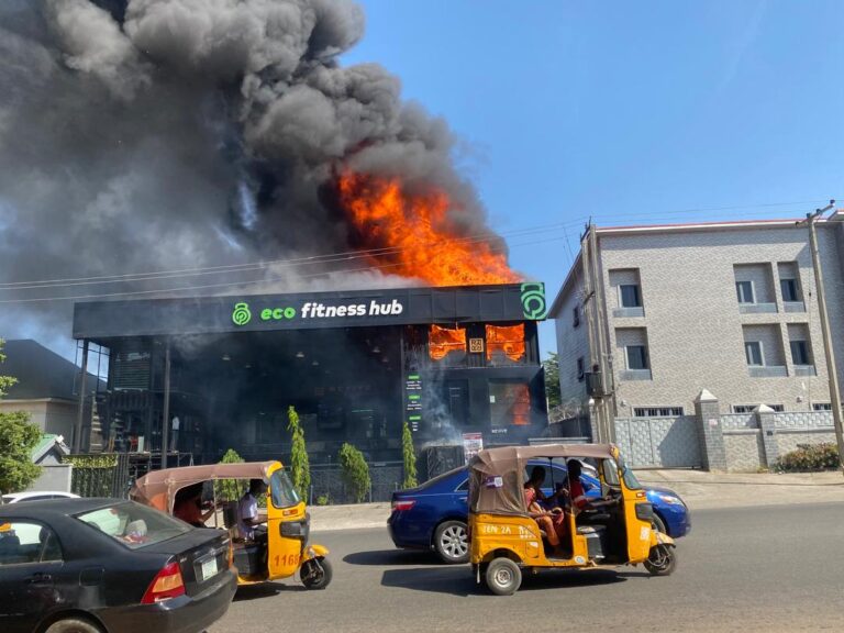 Fire guts popular fitness centre in Abuja (pictures)