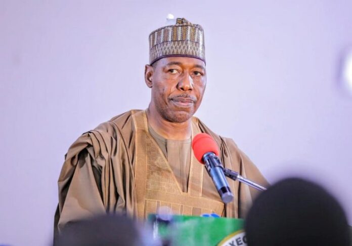 Zulum distributes 100 trucks of food donated by Tinubu