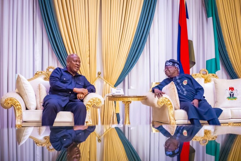 Ghanaian President-elect Mahama visits Tinubu at Aso Villa