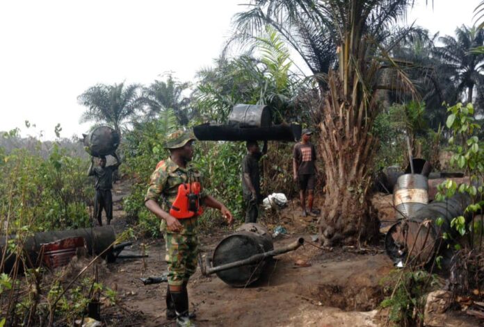 Army destroys 20 illegal refinery sites, recover 90,000 litres of fuel