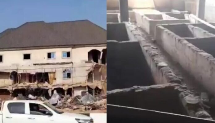 Anambra demolishes hotel over discovery of 30 graves, shrine Anambra demolishes hotel over discovery of 30 graves, shrine