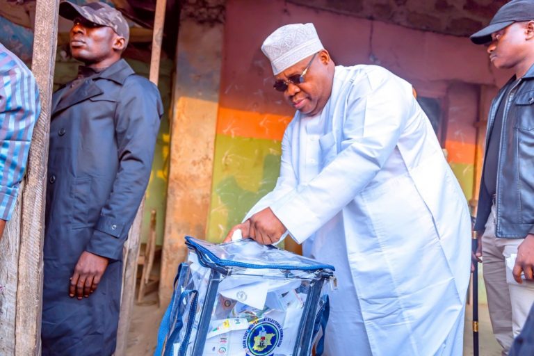 Gov Adeleke votes as Osun LG poll begins