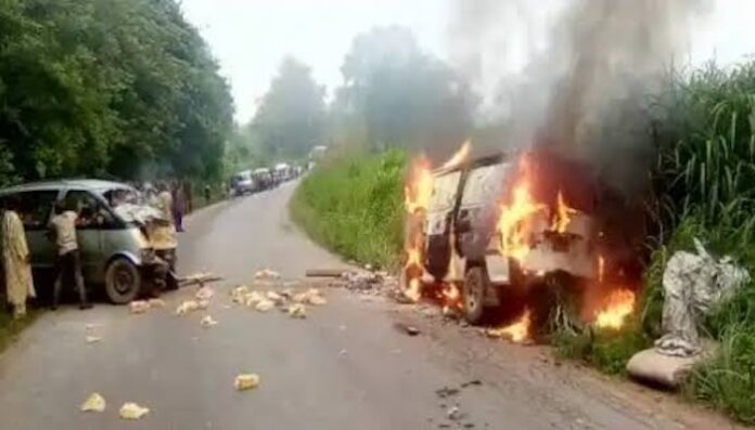 30 killed in Ondo highway crash as two buses collide, catch fire