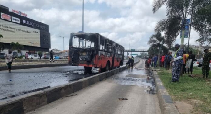 Driver, conductor abandon passengers as BRT bus catches fire