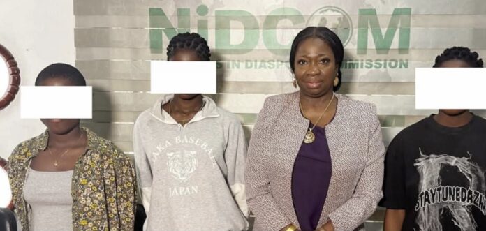 NiDCOM rescue three Nigerian teenagers trafficked to Ghana