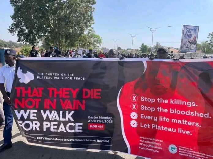 CAN chairman leads protest against incessant killings in Plateau (Pictures)