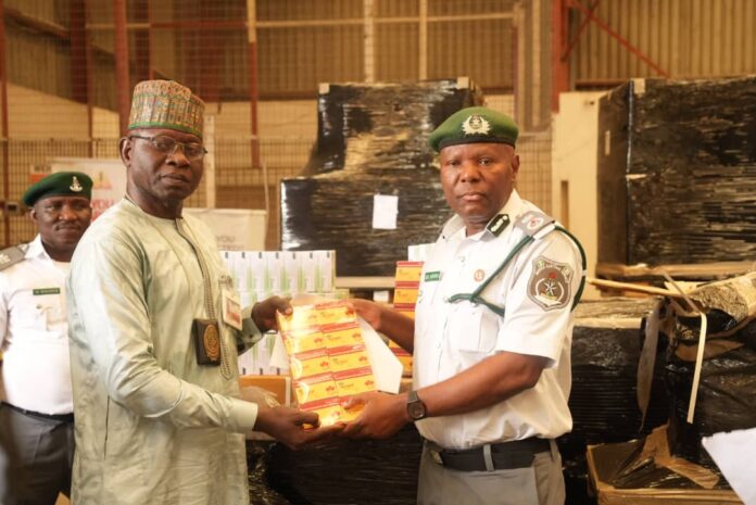 NCS intercepts tramadol worth over ₦8.6bn at Abuja airport, hands over to NDLEA (Pictures) NCS intercepts tramadol worth over ₦8.6bn at Abuja airport, hands over to NDLEA (Pictures)