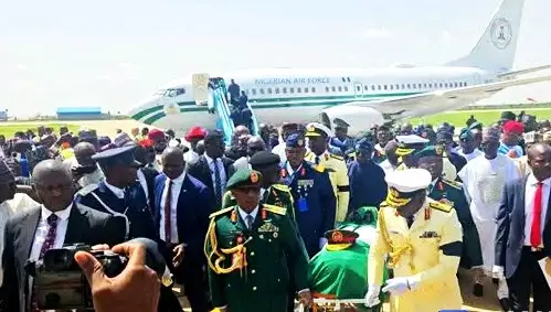 Former President Buhari’s body arrives in Katsina for state burial Former President Buhari’s body arrives in Katsina for state burial