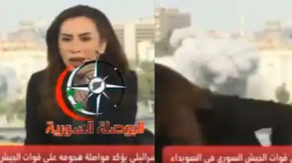 Syrian TV anchor flees during live broadcast as Israeli bombs strike defence ministry (Video) Syrian TV anchor flees during live broadcast as Israeli bombs strike defence ministry (Video)