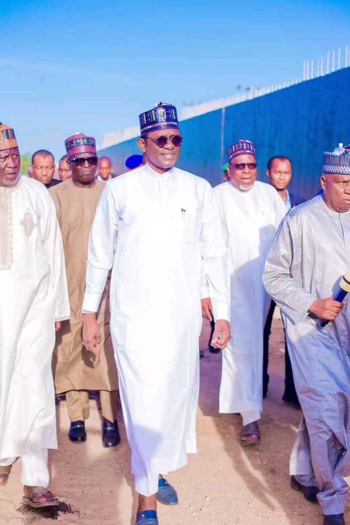 Buni checks progress on Damaturu flyover, Gambir road, hails contractors' pace