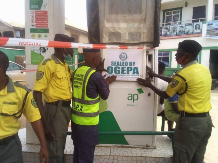 Ogun govt seals filling station, shops over environmental pollution