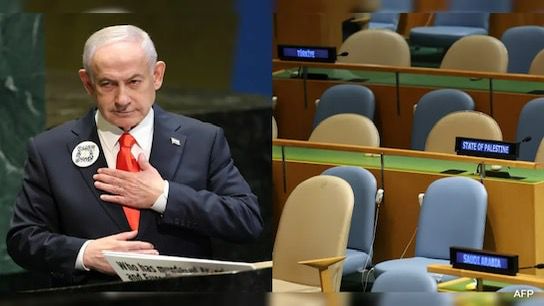 Netanyahu addresses empty chairs as UN delegates walk out in protest Netanyahu addresses empty chairs as UN delegates walk out in protest